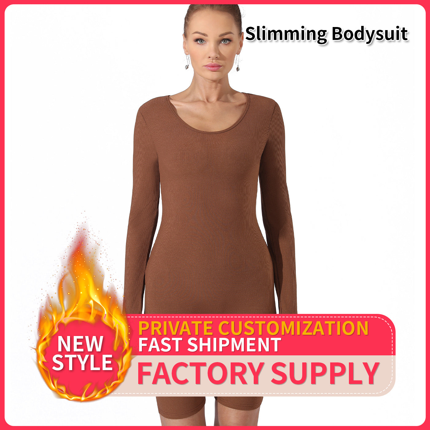 Oubinc Essential Solid Color Bodysuit – Slim Fit, Everyday Layering Piece