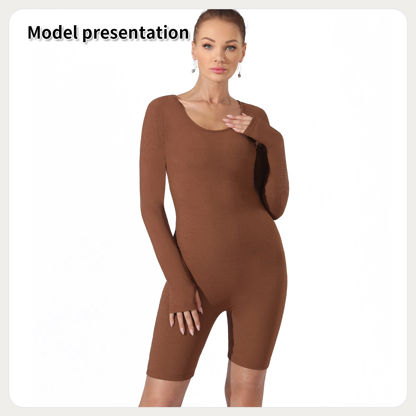 Oubinc Essential Solid Color Bodysuit – Slim Fit, Everyday Layering Piece