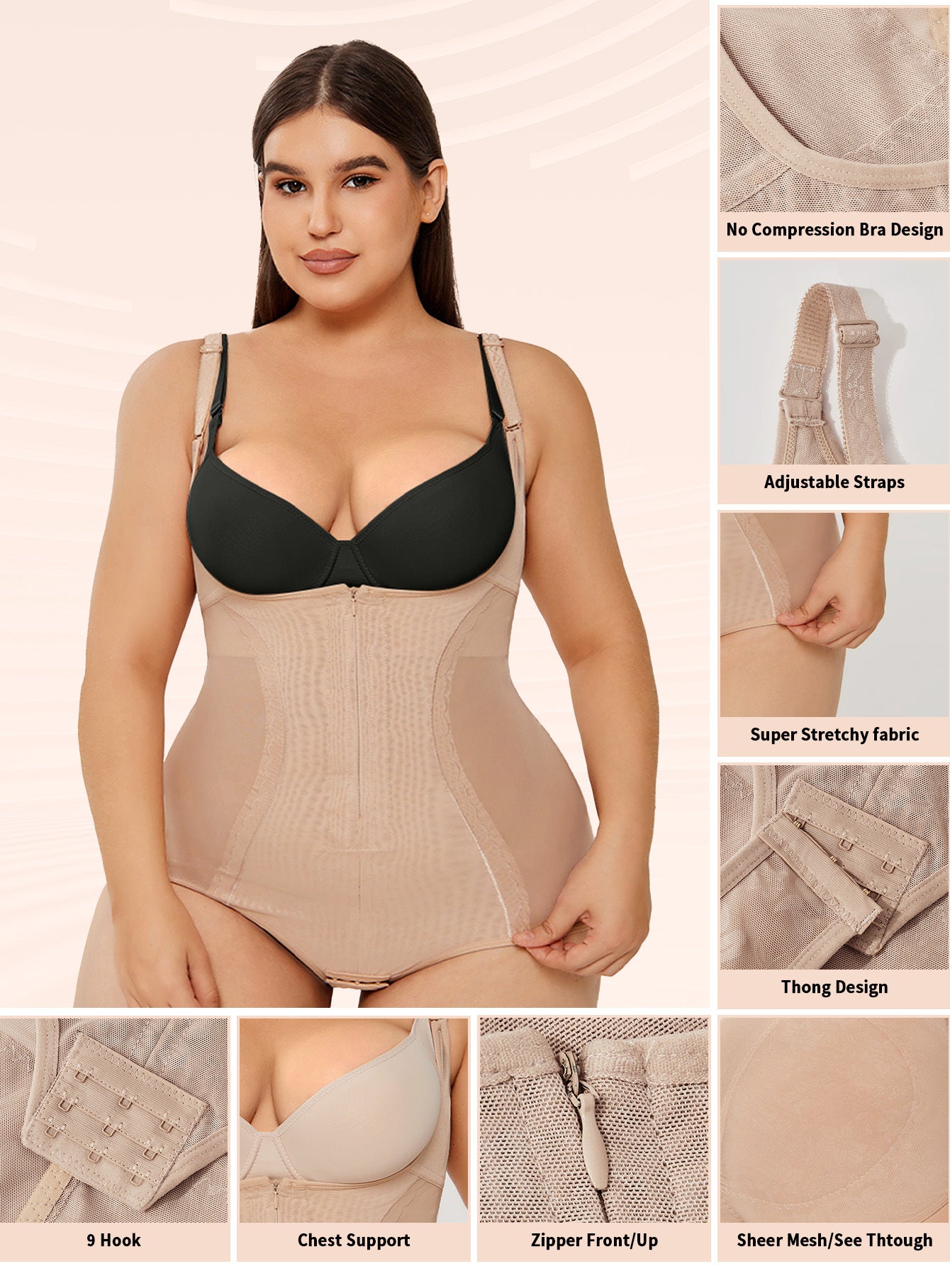 Oubinc Tummy Control Shapewear Bodysuit – Slimming Full-Body Shaper for a Smooth, Sculpted Silhouette